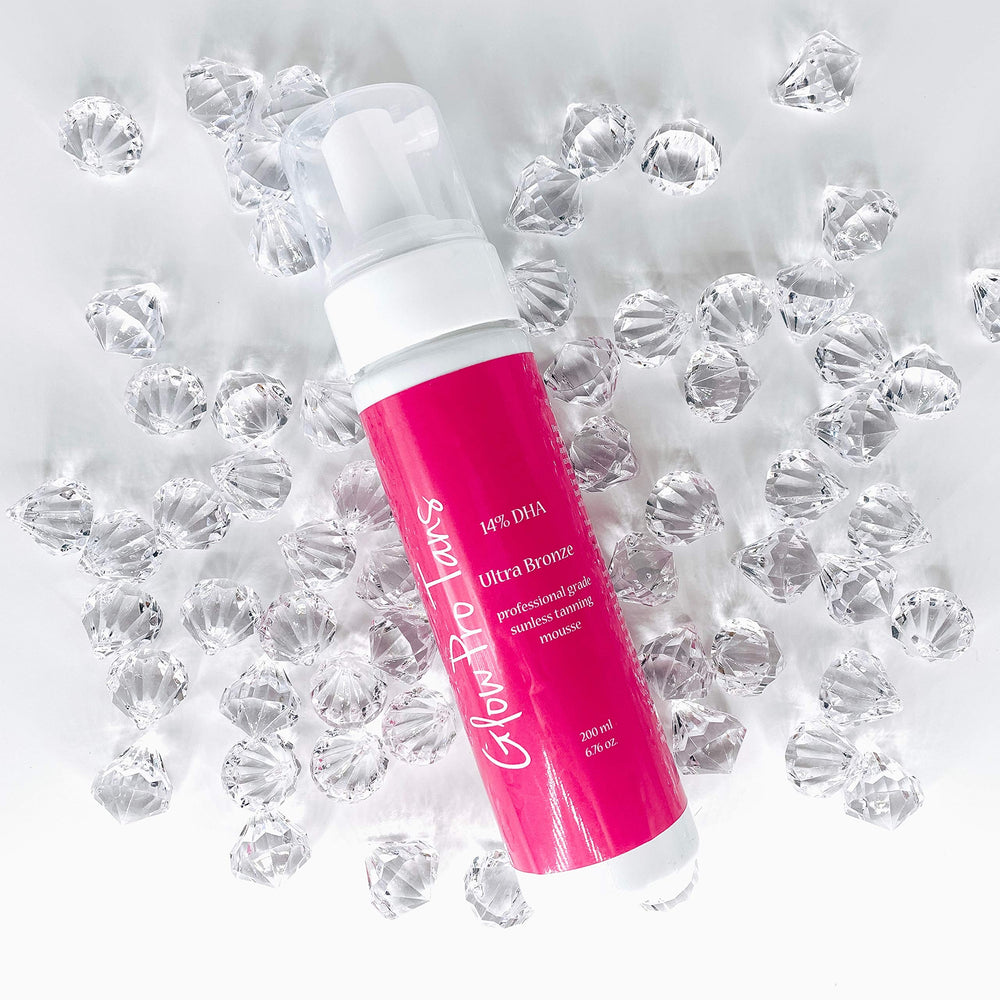 GlowPro Tans application swatches demonstrate the deepest shade with long-lasting wear.
