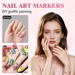 Gluixio nail art pens fast-drying formula captured mid-stroke with smudge-free finish