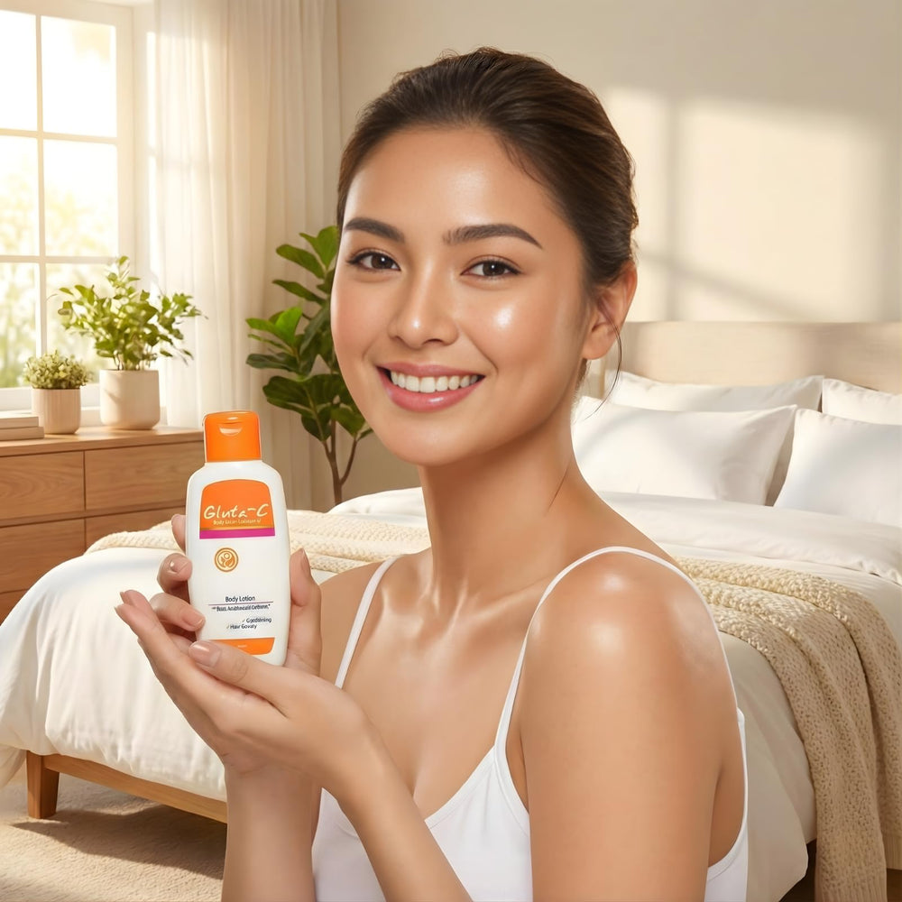 Gluta-C Hydrating Body Lotion ingredient glow showing glutathione and vitamin C