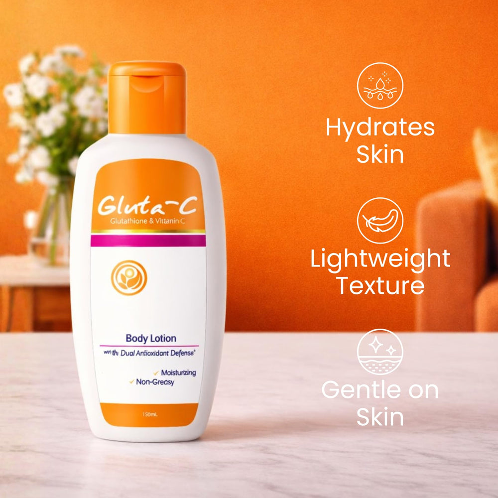 Gluta-C Hydrating Body Lotion pump dispense close-up for easy application