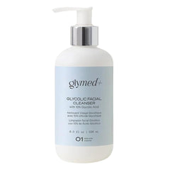 GlyMed Plus Gentle Facial Wash 8oz bottle, fragrance-free soothing cleanse for sensitive skin.