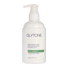 GLYTONE Daily Body Lotion SPF15 bottle ready for daily sun protection.