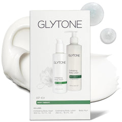 GLYTONE Glytone KP Kit exfoliating body wash for smoother KP-prone skin.