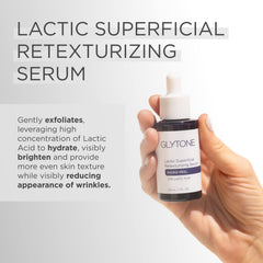 Close-up of Glytone Micro-Peel serum texture for a lightweight lactic exfoliant