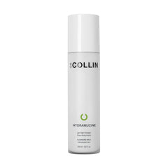 GM Collin Hydramucine Cleansing Milk bottle on bathroom counter for gentle cleansing