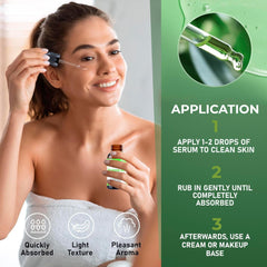Go Nature Skincare Serum texture closeup shows lightweight hydration.