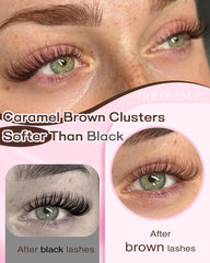 Goddvenus Brown lash clusters 10mm for subtle daily enhancement