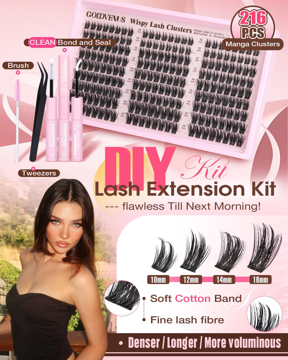 Goddvenus clean waterproof lash bond seal dries clear quickly