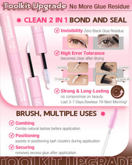 Goddvenus Clear strong-hold lash glue for secure DIY clusters.