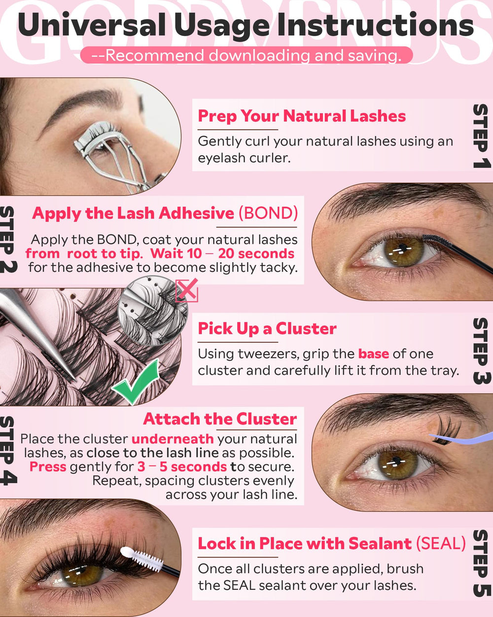 Goddvenus kit no tweezers included for eco friendly use.