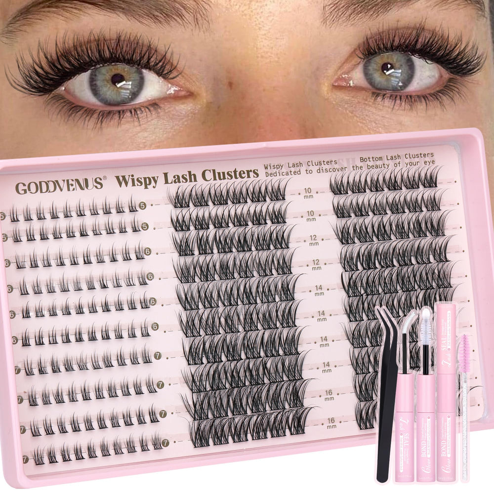 Goddvenus top wispy lash clusters for wide-eyed, natural blend