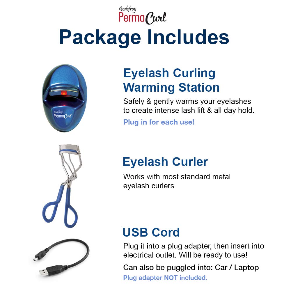 Godefroy metal eyelash curler compatibility close-up shows versatile fit