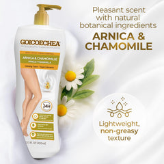 Pack of six Goicoechea Arnica Body Lotion tubes on display.