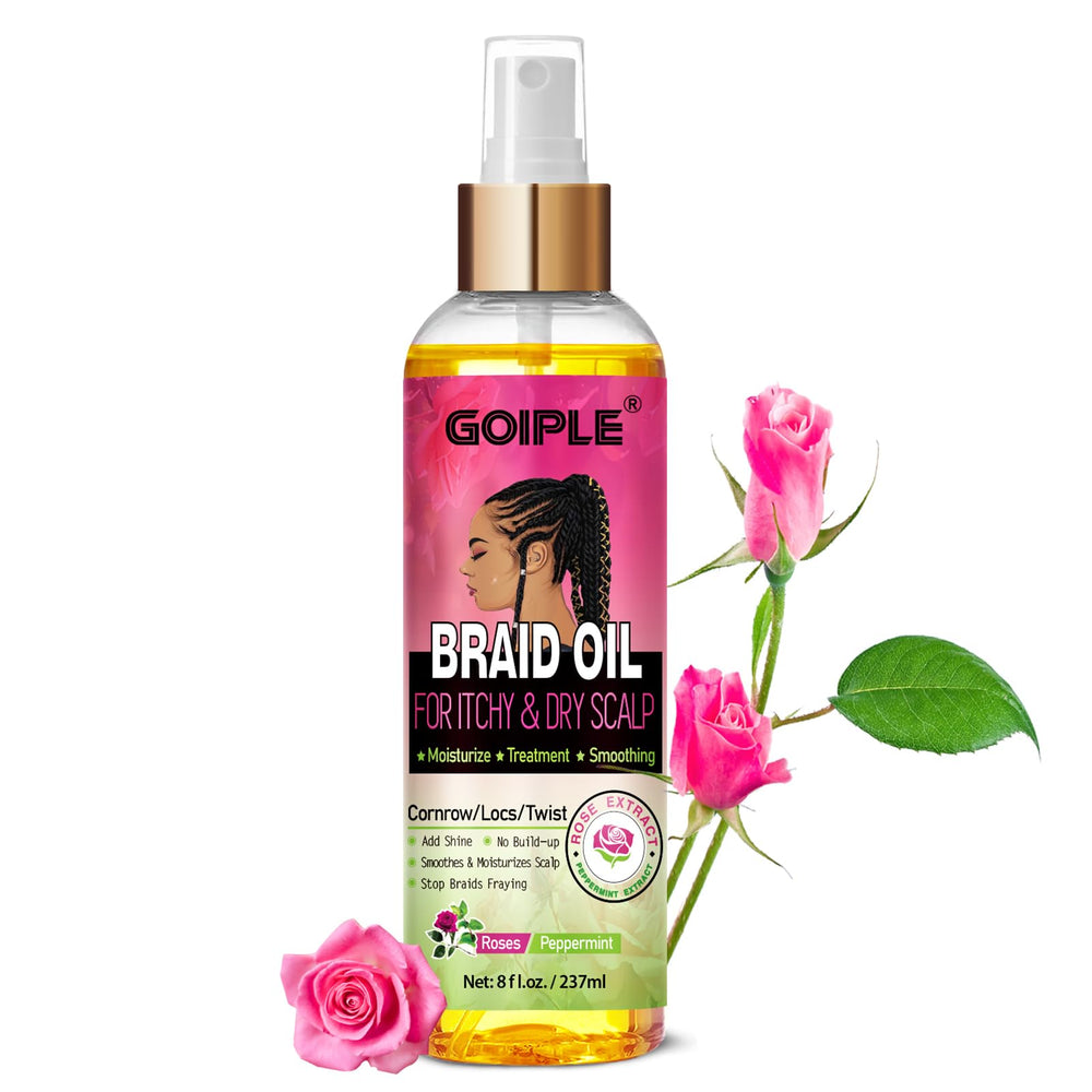 Goiple Braid Oil provides itchy scalp relief for comfortable wear.