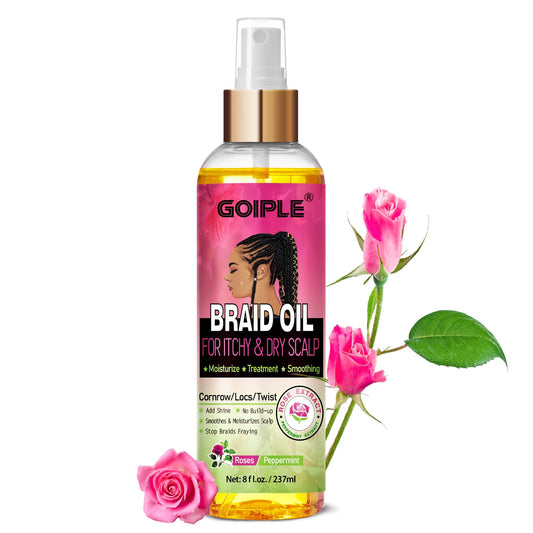 Goiple Braid Oil provides itchy scalp relief for comfortable wear.
