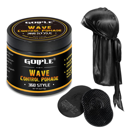 Goiple natural wave pomade jar in a 4 oz size for strong hold and easy wash.