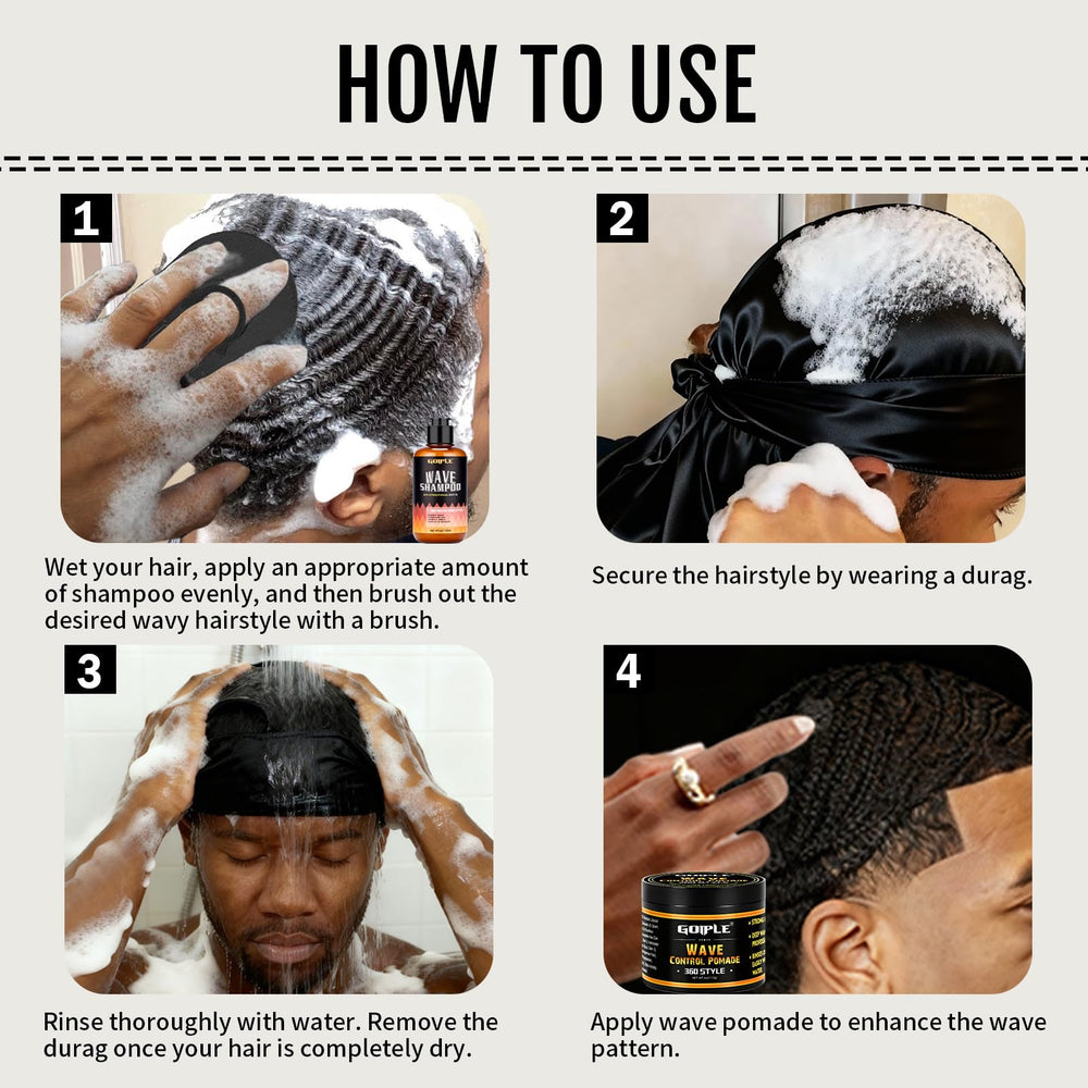 Goiple packaged wave care kit displaying complete routine for men.