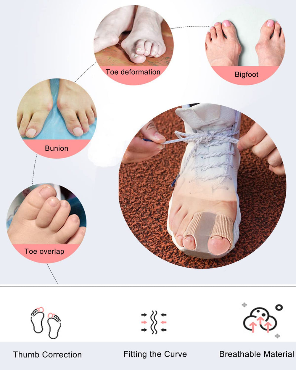 Golbylicc shoe-friendly spacers in action; compatible with loose shoes