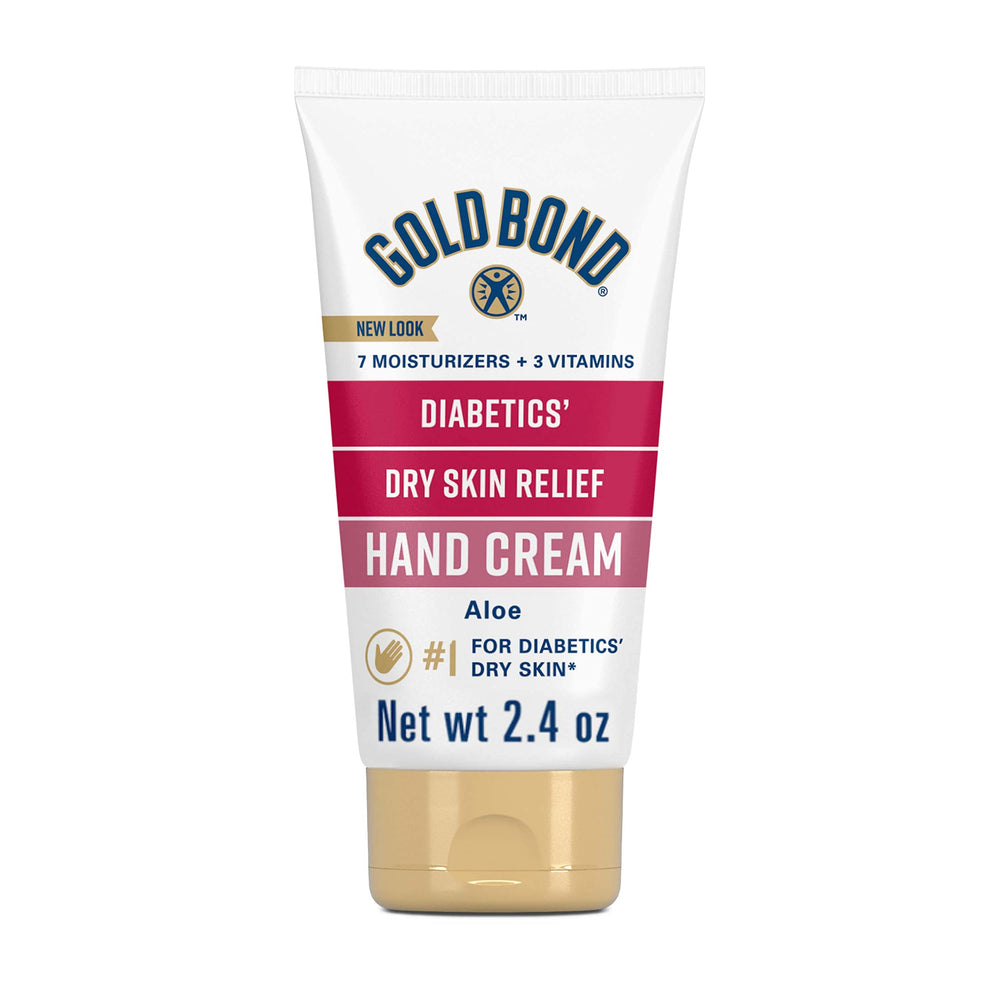Gold Bond Diabetics' Dry Skin Relief Hand Cream bottle with aloe for hydration