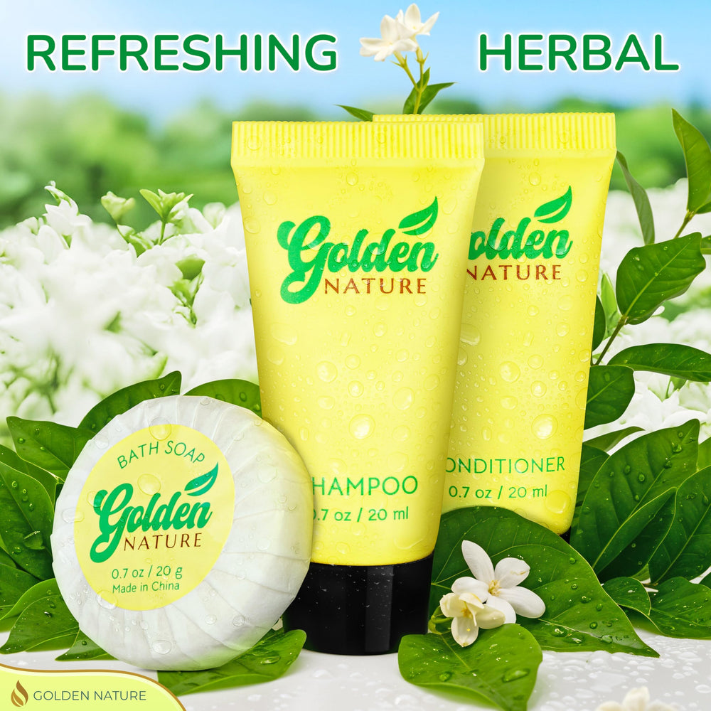 Golden Nature jasmine conditioner bottle provides smooth hair after travel