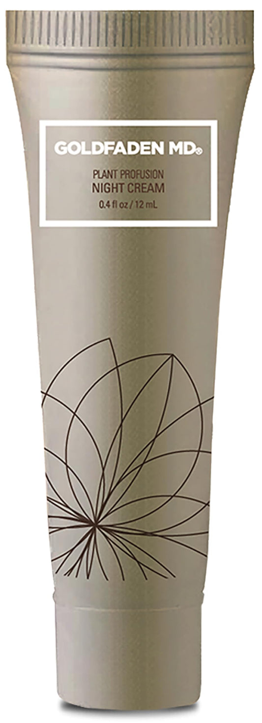 GOLDFADEN MD Plant Profusion night cream bottle shows premium overnight formula for smoother skin