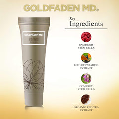 Close-up texture of GOLDFADEN MD Plant Profusion night cream highlighting rich hydration