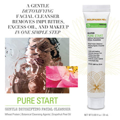 GOLDFADEN MD Pure Start display of grapefruit oil ingredient promoting refreshing skin.