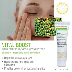 Vital Boost moisturizer image delivering hydration with red tea and gooseberry
