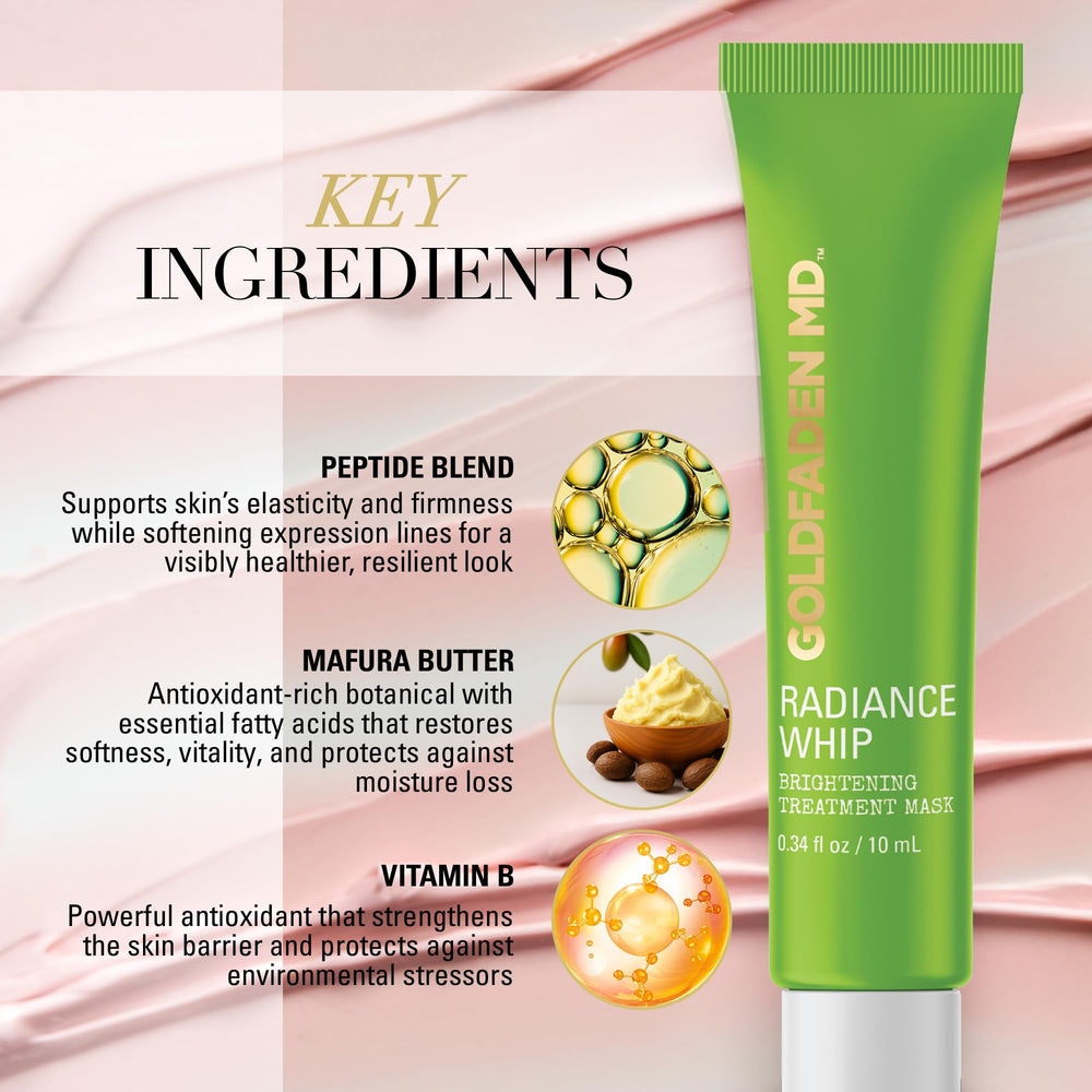 Applying Radiance Whip to skin for nourished, hydrated radiance.