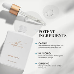 Goldie Locks Scalp Serum on color-treated hair illustration demonstrates safe use.