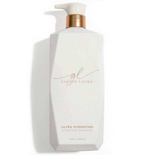 Goldie Locks Ultra Hydrating Shampoo bottle front view for all hair types.