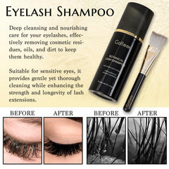 GOLLEEPRO Lash Shampoo with brush creates rich foam for cleansing lashes.