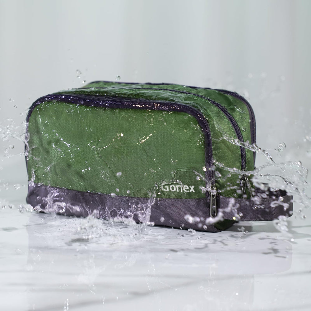 Gonex travel toiletry bag compact packable design fits in duffel.