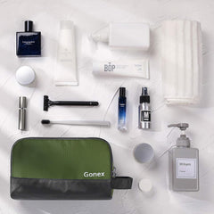 Gonex travel toiletry bag dimensions 10.23 x 4.72 x 5.7 inches.