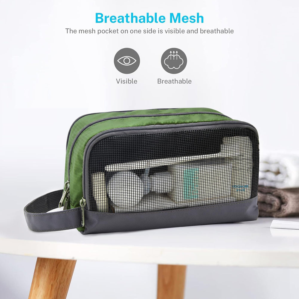 Gonex travel toiletry bag side handle for easy grabbing on the go.