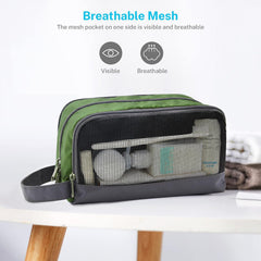 Gonex travel toiletry bag side handle for easy grabbing on the go.