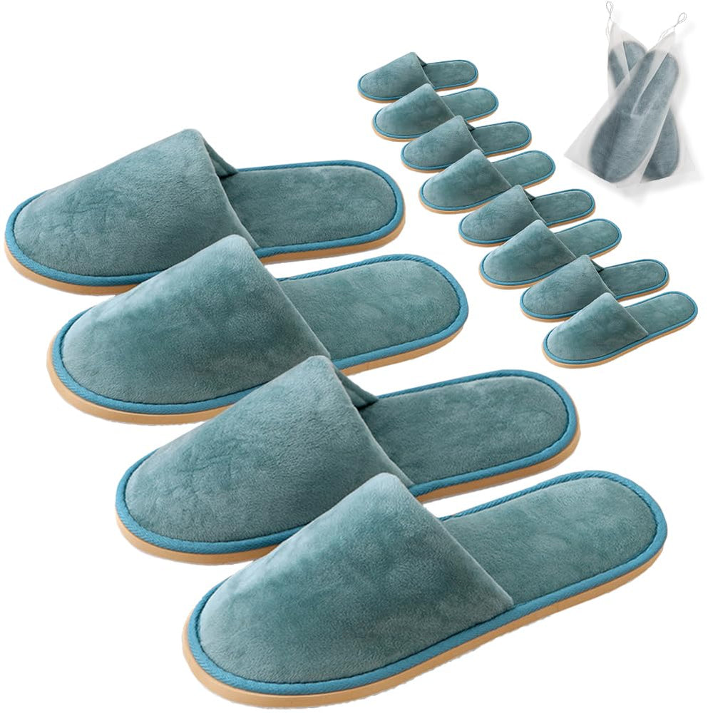 GONG GONG six-pair non-slip slippers packaged for guests in individual bags