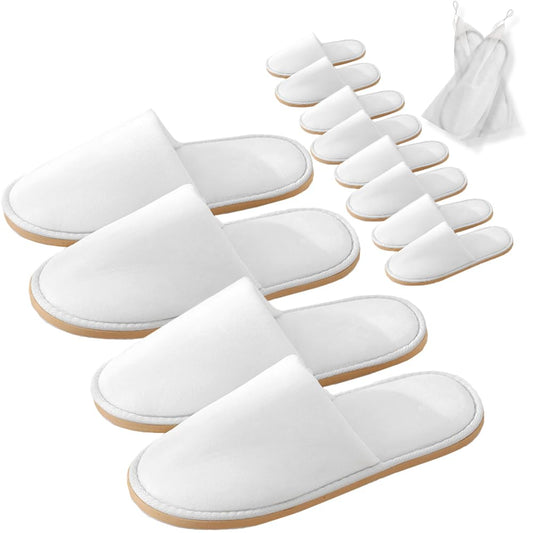 GONG GONG non-slip disposable slippers with closed-toe white design for guest comfort.
