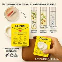 GONIM hydrating cleanser with olive oil nourishes skin while cleansing.