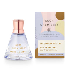 Good Chemistry Magnolia Violet bottle front showing elegant design and premium packaging