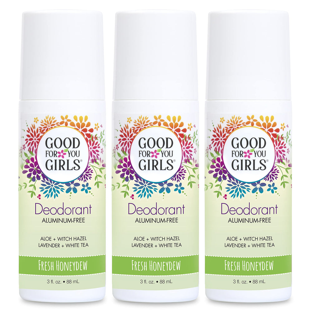 Good For You Girls honeydew deodorant pack 3 oz roll-ons for fresh aluminum-free odor control