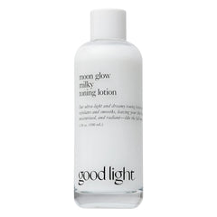 Good Light Moon Glow Milky Toner bottle close-up shows creamy hydration.