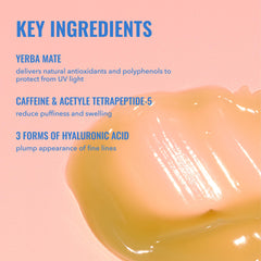 Gently applying Good Molecules Yerba Mate Wake Up Eye Gel around the eye contour.