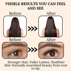 Hair growth oil application by The Goodbye Company for nourishing strands