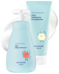 GOONGBE Kids Shampoo bottle shows silicone-free formula for gentle cleansing.