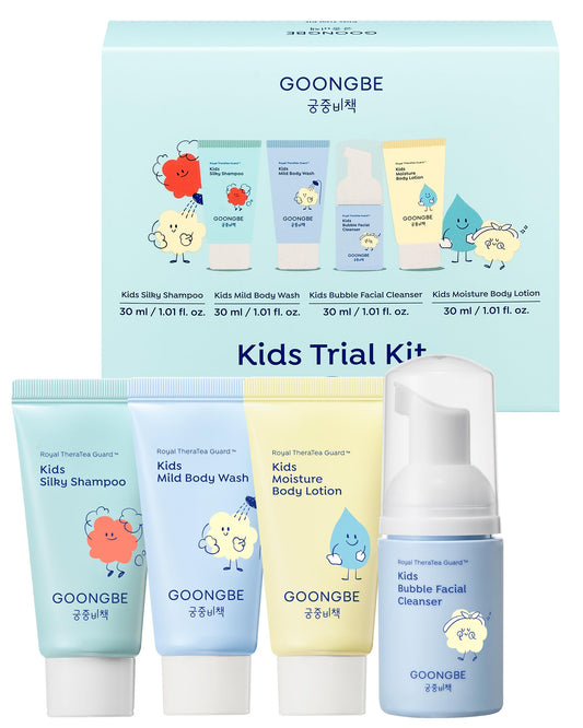 GOONGBE kids travel kit shampoo bottle for tangle-free hair on the go.