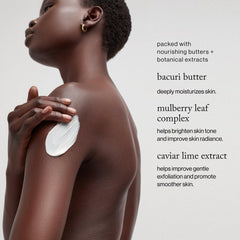 Goop Beauty Body Butter closeup of bacuri, cupuaçu, and shea butters.