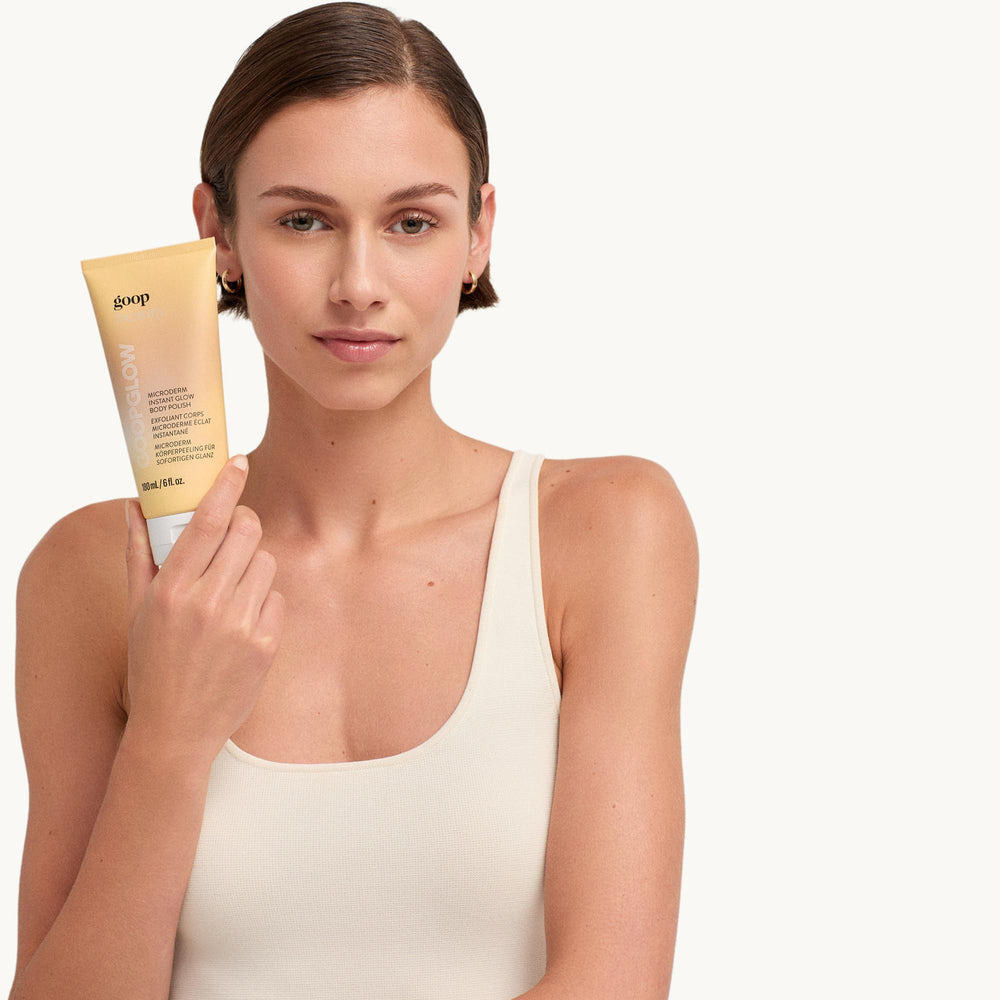 Goop Beauty Microderm Body Polish daily-exfoliation routine smooths skin with massage.