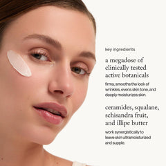 goop Beauty Nourishing Face Cream whipped texture demonstrates a soft, luxurious feel on skin.