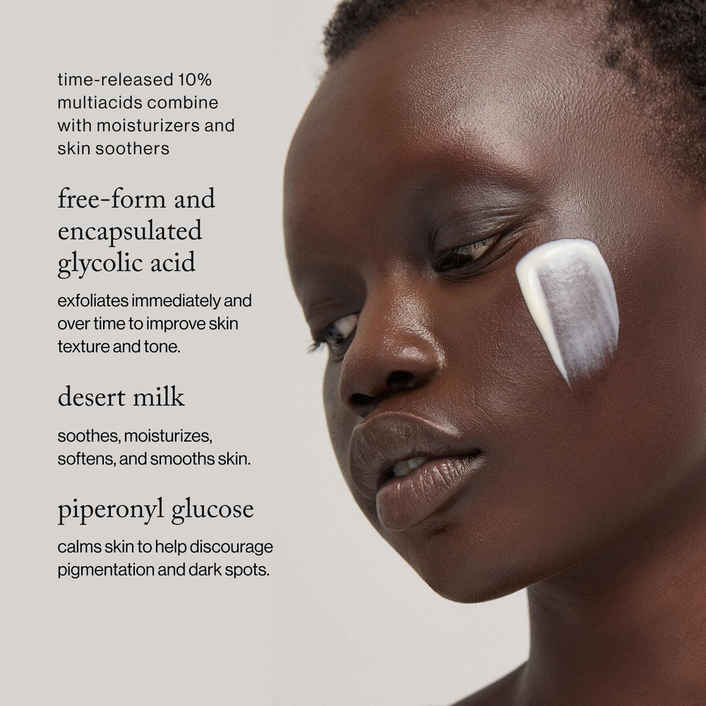Goop Beauty Sleep Milk Serum texture swatch reveals creamy, silky feel.